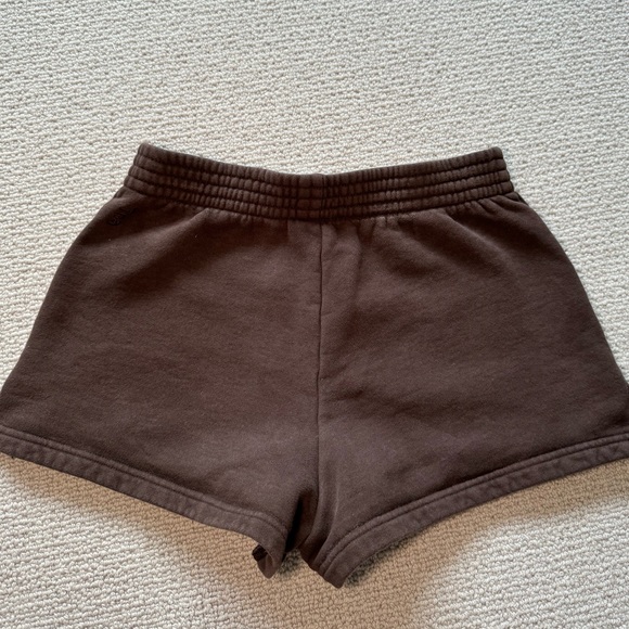 Aritzia TNA Cozy Fleece Mocha XS Sweatshorts- 2 Inch Inseam - Picture 2 of 3